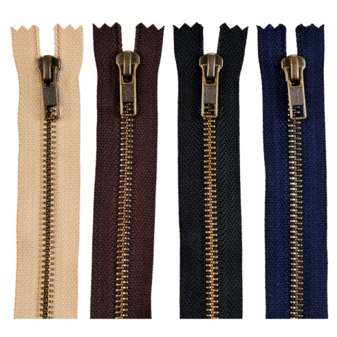 YKK T5 ZIPPERS OLD GOLD TOOTH 35CM PACK 5