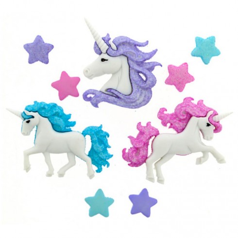 Botones dress it up 9357 magical unicorns 3 blister
