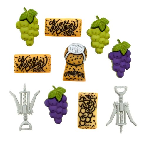BOUTONS DRESS IT UP 6953 UNCORKED PACK 3 BLISTER PACKS
