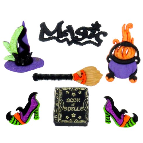 BOTONES DRESS IT UP 7596 WITCHES SPELL PACK 3 BLISTER