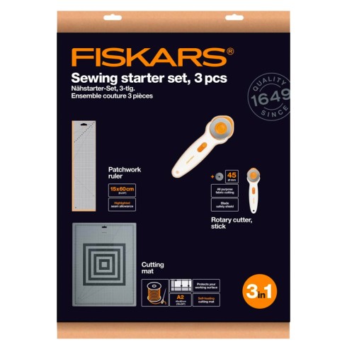 SET PATCHWORK FISKARS 1066046 BASE+ REGLA + CUTTER