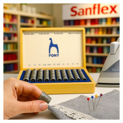Estuche madera 100 dedales pony nikel free 98101