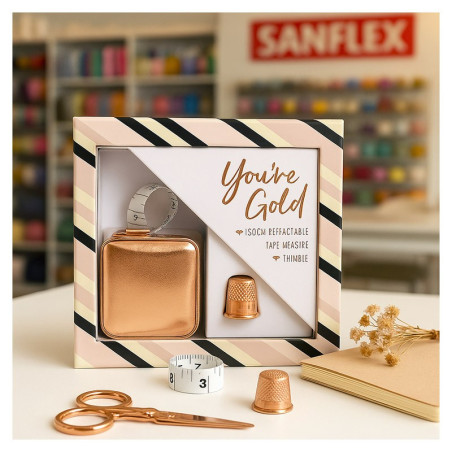 Estuche you´re gold n4376.2 cinta métrica + dedal