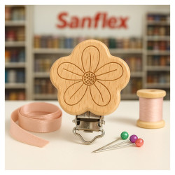 Portachupete madera pinzas flor 2060 pack 5
