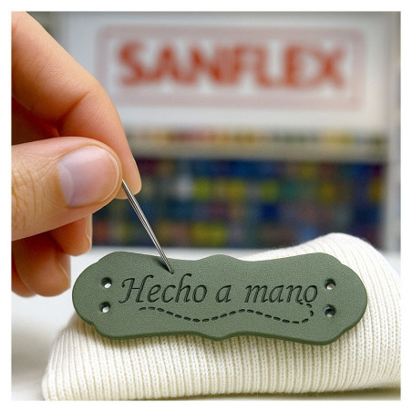 Etiquetas handmade cuero fr7023 4.2 x 1.5cm 25 uds
