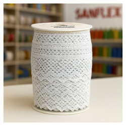 Puntilla bolillo 9405 blanco pieza 25 metros