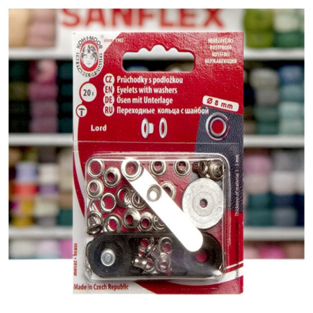Ojetes + arandelas kohinoor 8mm pack 20 piezas