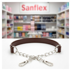 LEATHERETTE HANDLES 0111 + CHAIN 60 X 1.8 CM 2 PCS
