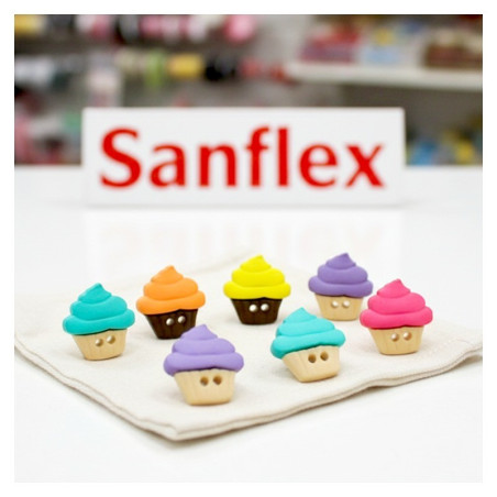 Botones dress it up 6927 cute cupcakes 6 blister