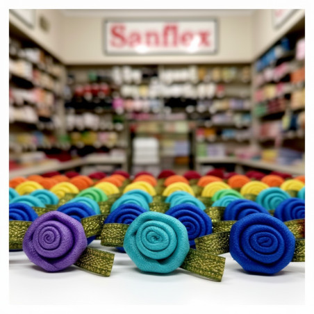Flores de raso pequeñas 9 mm pack 100 unidades