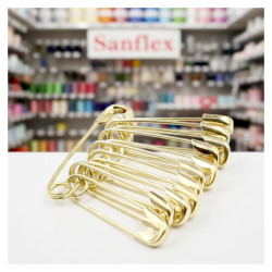 Golden Brass Safety Pins 144 Units