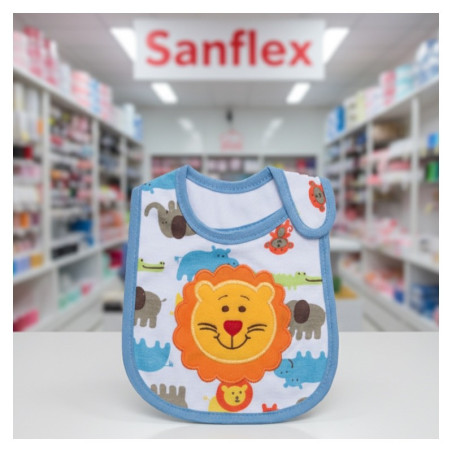 Lion Print Bibs Pack 6
