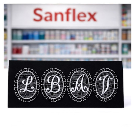 Letras bordadas para coser 6,5cm pack 12 unidades
