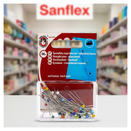ÉPINGLES 621 TÊTE EN VERRE 31 MM PAQUET DE 500 PIÈCES