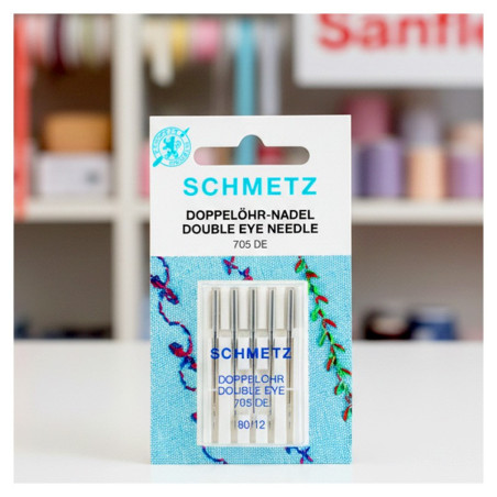 Aguja maquina schmetz 705 doble ojo decora 1 blister