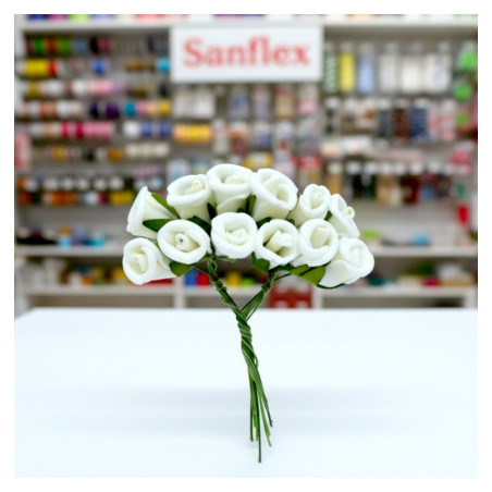 Ramilletes mini rosas artificiales 343030 pack 12