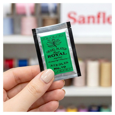 Aguja royal zurcir sobre verde pack 100