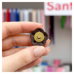 SPILLA MAGNETICA IN SIMILPELLE 5042 14MM MARRONE CONFEZIONE DA 6