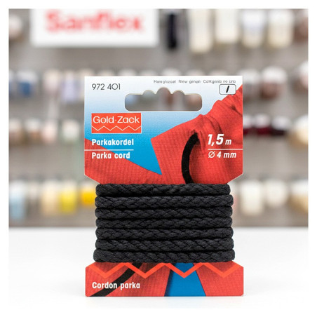 Cordon Tressé 4mm Noir 972401