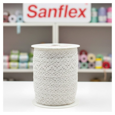 Puntilla bolillo 9214 blanco pieza 25 metros