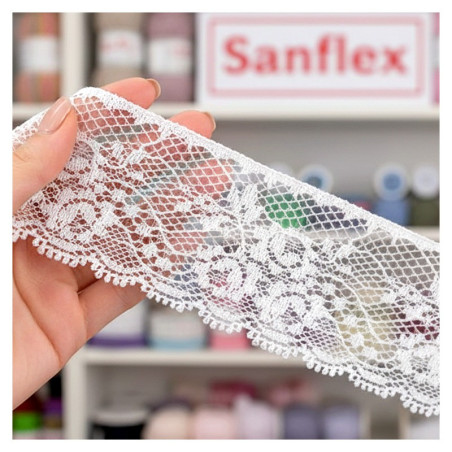 Puntilla jacquard 1403197 4 cm 20 metros