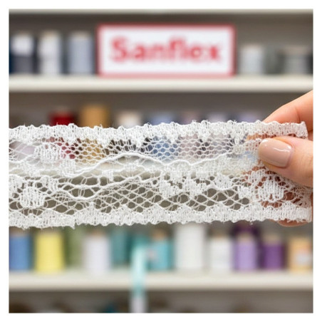 Puntilla jacquard 1403193 2 cm 20 metros