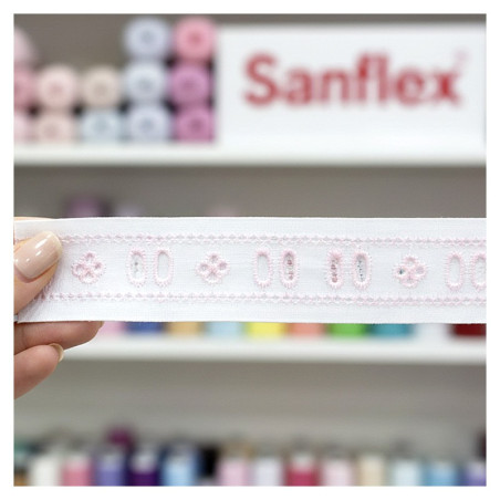 Bande brodée avec épingle à cheveux 213210 2,5cm 13-15m