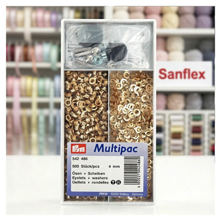 Ösen aus goldenem Messing, 4 mm, Packung mit 500 Einheiten