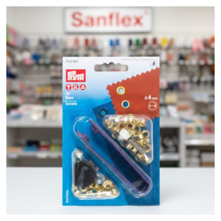 Ilhó de latão 4mm 542401 50 peças