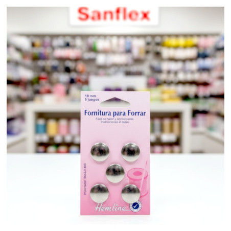 Fornituras forrar botones bombé