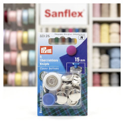 BOUTONS RECOUVRABLES "PRYM" 15mm 323215
