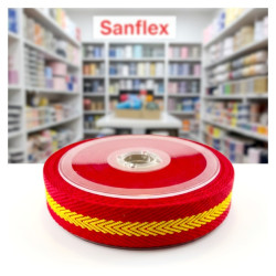 HERRINGBONE TAPE 2129 SPANISH FLAG 30MM 10 METRES