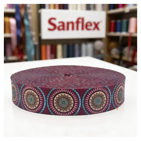Cinta poliester mc2152 mandala vino 30mm 15 mts