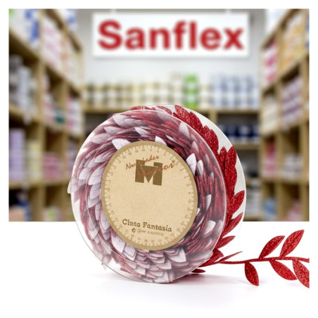 Fantasy Glitter Leaves Ribbon 9 Meters