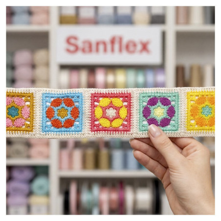 Cinta crochet granny 70 mm lc003 11,90 metros