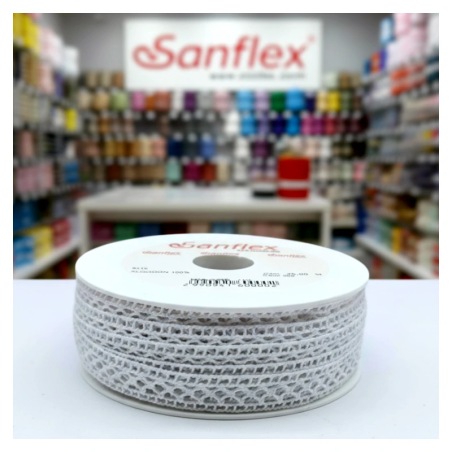 Puntilla bolillo 9416 blanco pieza 25 metros