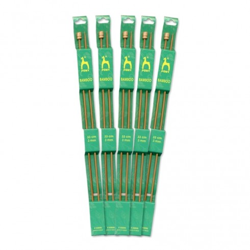 AGUJA PONY TRICOTAR BAMBOO N.2 33cm PACK 5 pares