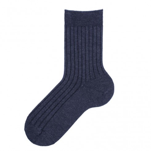 Pacote de meias masculinas de algodão canelado 12