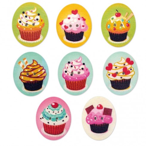 Ice Cream Wooden Button Pack 50
