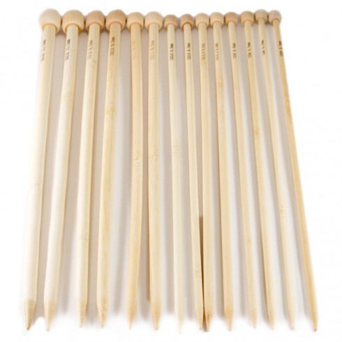 Agulhas de Tricô de Bambu 34 cm Nº 0 - 15 Pack 30