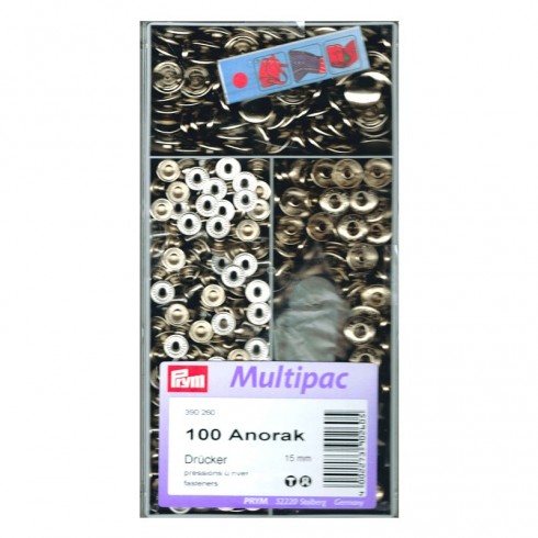 Anorak Buttons 390260 15mm Pack 100 Units