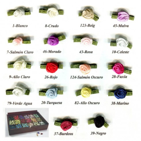 Small Satin Flowers 9 mm Pack 100 Units