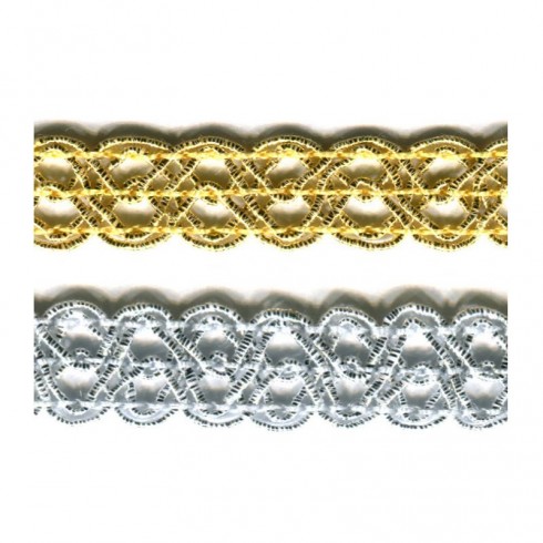 Trimmings Lurex Gold and Silver 15 mm 25 Meters