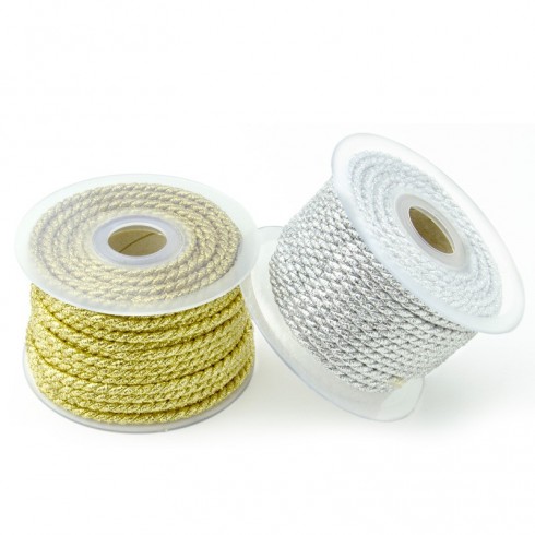 Gold Silver Lamé Cord 3 mm 50 Meters