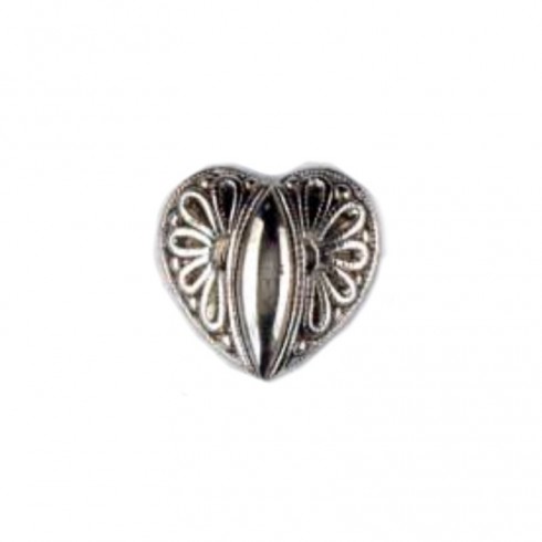 SILVER HEART BUTTON 20mm PACK 20